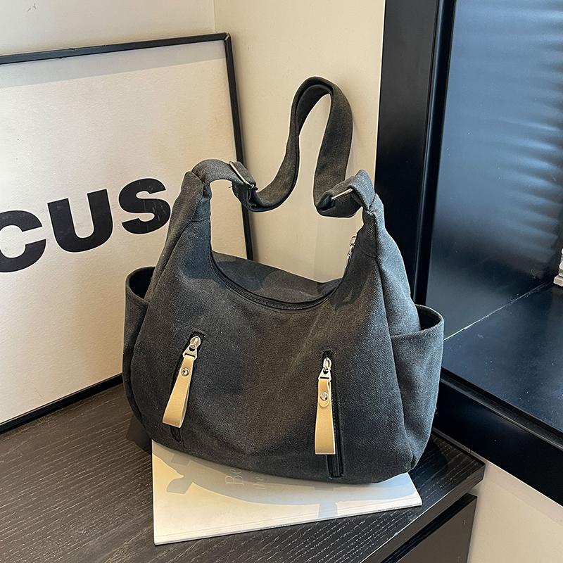 Canvas Bag Women's Large Capacity Tote Bag Student Shoulder Crossbody Bag