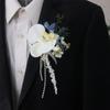 Korean Wedding Orchid Boutonniere: High-End Forest Fairy Style for Groom & Bride
