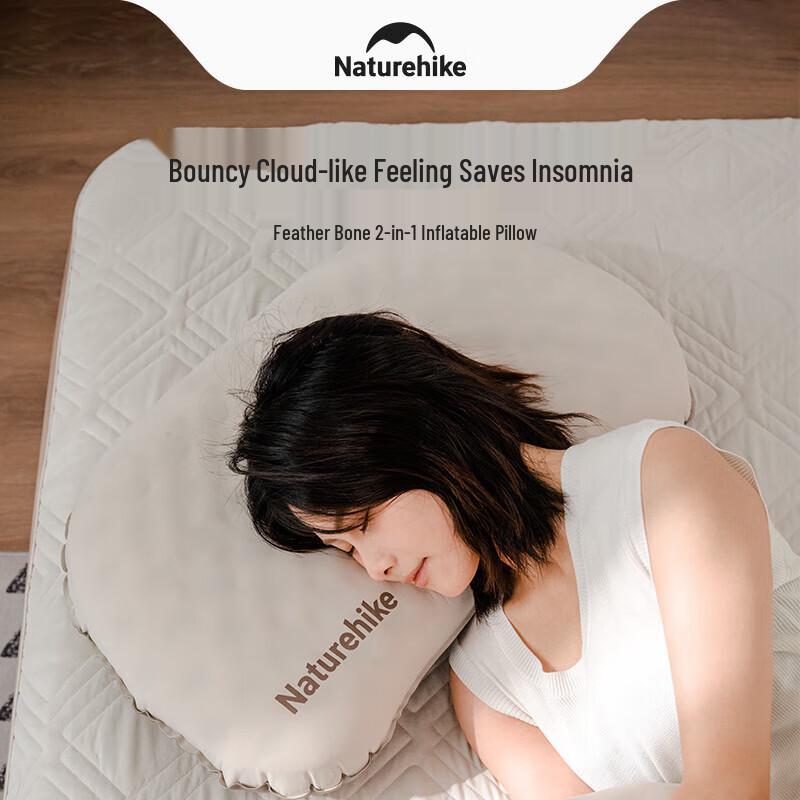 NatureHike Featherbone 2-in-1 Self-Inflating Travel Pillow