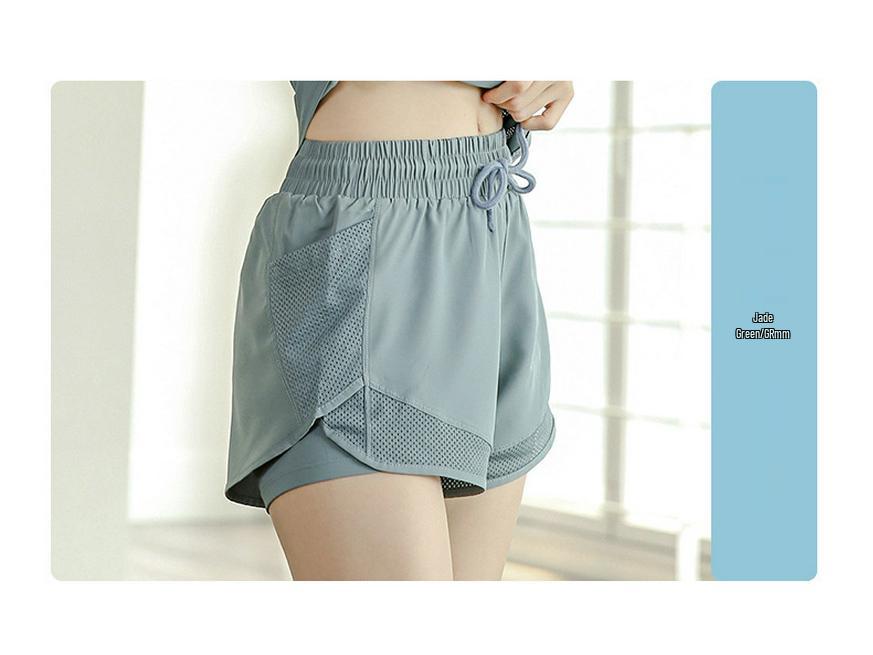 Women's High-Waisted Quick-Dry Yoga Shorts: 2-in-1 Running & Dance Fitness Outerwear
