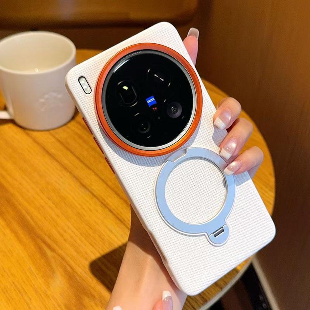 Diamantstruktur Partikel Magnetische Hülle Für Vivo X200 Ultra X200s X300 X100s Pro Mini 360° Matt Ring Ständer Stoßfeste Abdeckung