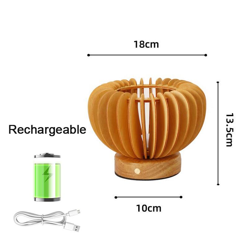 Retro Led Pumpkin Table Lamps Wooden Touch Usb Design Night Light For Living Home Furniture Bedroom Study Dcoration Desk Light