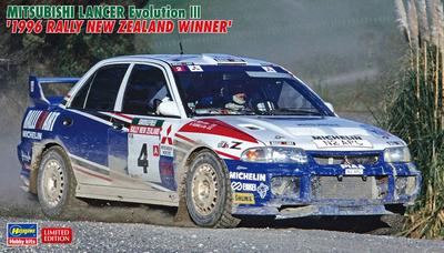 Hasegawa Mitsubishi Lancer Evolution 3 1996 Rally New Zealand Winner Plastic Model 20386 1/24