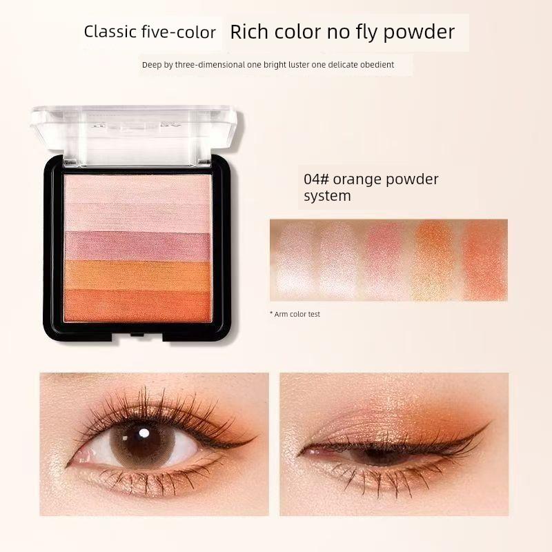 Treechada Five-Color Gradient Eye Shadow Plate Thailand Young Adult Series Earth Color Series Pearl Waterproof Cheap Beginner
