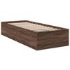 Brown Oak Effect Bed Frame 90x190 Cm Engineered Wood