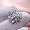 Luxury Sunflower Double-Layer Zircon Women's Stud Earrings - Fashionable Copper Jewelry Accessories