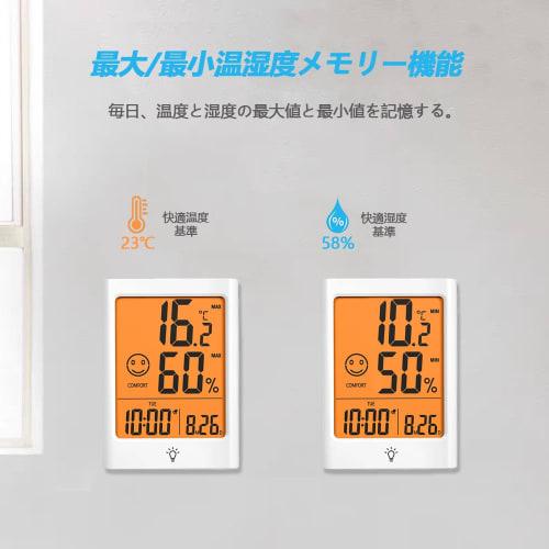 Timloon Digital Thermometer/Hygrometer, Indoor Temperature and Humidity Meter, Large LCD Screen with Backlight, Comfort Level, Clock, Calendar, Alarm,
