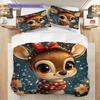Elk Pattern Bedding Quilt Set Quilt Cover Pillowcase Home Decoration Birthday Gift (1 * Duvet Cover + 2 * Pillowcase, Without Core)