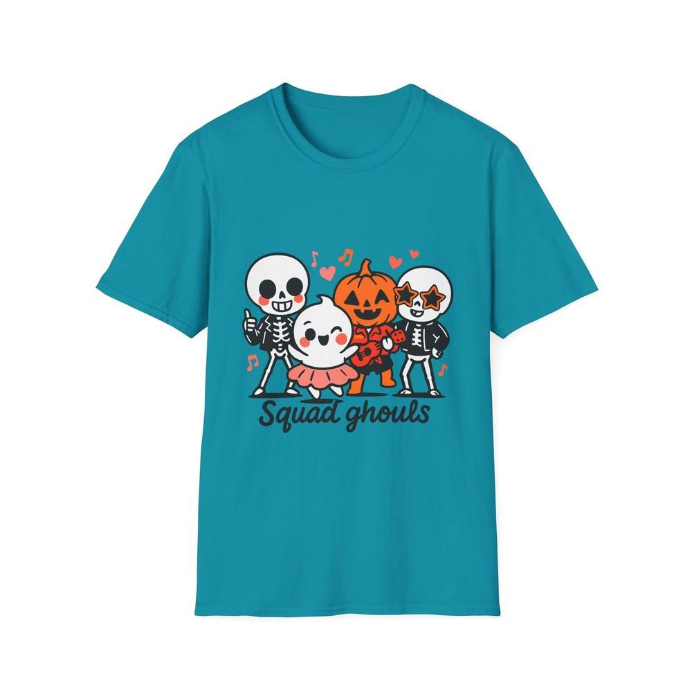 

Unisex Softstyle T-Shirt Chibi Skeleton Ghost Pumpkin Pop Cute Fall Halloween 2XL
