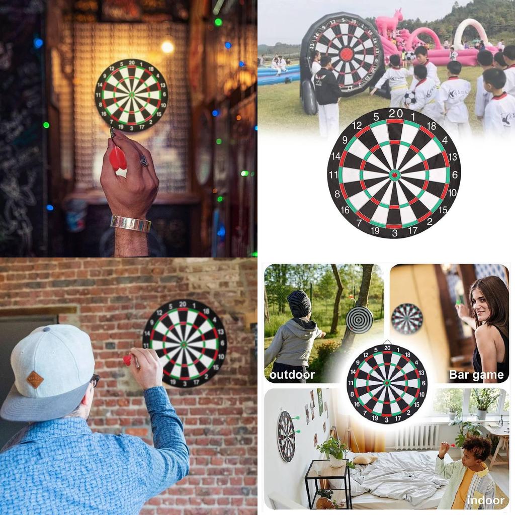 Durable 17 Inch Dartboard Set With High-quality Fiberglass Design For Outdoor Games
