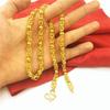 Men's Double Dragon Head Necklace: Non-fading Brass with Thick Gold Plating, Vietnamese Sand Gold Jewelry.