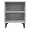 Bedside Table - Sonoma Grey - Metal Legs - 2 Shelves - Industrial Style