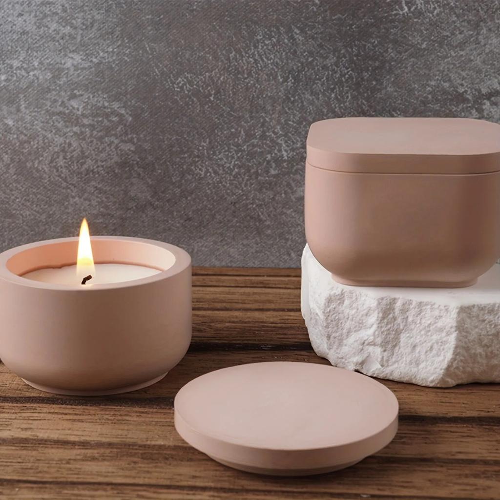 1set DIY Candle Jar Silicone Mold with Lid - Aroma Wax Jar Making Mold for Resin, Concrete, Gypsum - Mold for Home Crafts