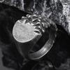 Cuervo, Anillo de Acero de Titanio, Anillo Dominante para Hombre de Negocios, Anillo Geométrico Sólido Simple
