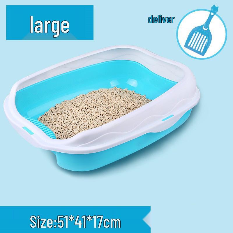 Extra Large Splash-Proof Cat Litter Box with Odor Control