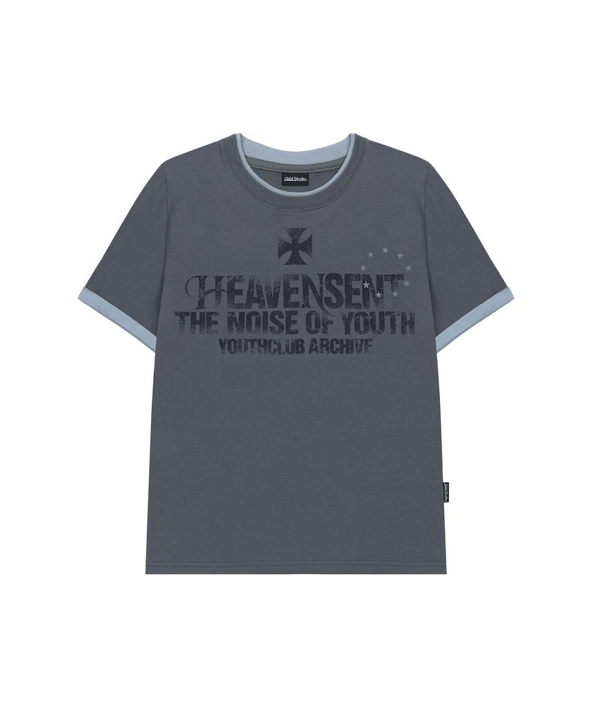 ODDSTUDIO Heaven Scent Color Layered Roll-Up T-Shirt - Magnet Gray