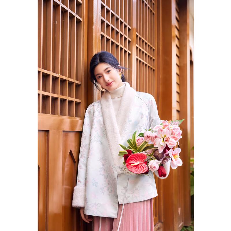 Women's New Chinese Style Faux Mink Splice Coat