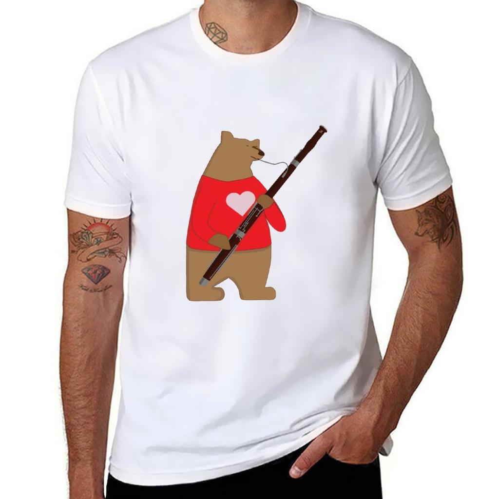 Bear playing bassoon TShirt anime t shirts oversize TShirt