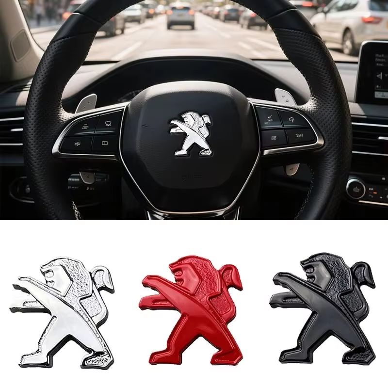 2.9x3.1cm Metal Alloy Sticker Car Steering Wheel Center Badge for Peugeot 308 307 408 208 508 3008 2008 5008 Emblem Accessories