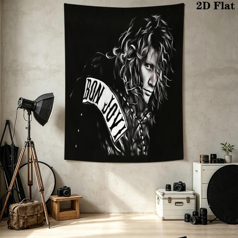John Francis Bongiovi Jr Wall Tapestry Aesthetic Wall Hanging Printed Fabric Blanket Decorative Tapestries For Bedroom Living Room Home Decor
