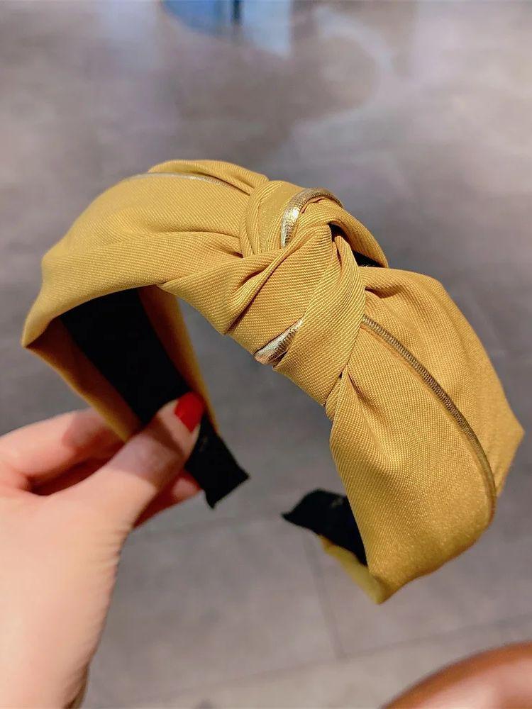 Solid Frabric Knot Headbands For Women Girls Wide Side Hairbands Hair Hoop Fashion Headdress Female Head Bands Hair Accessories