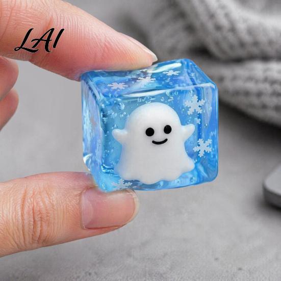 Stress Relief Squeeze Toy Halloween Ghost Cube Toy Pumpkin Bat with Clear Snowflake Hand Relaxation Sensory for Party Favors Portable Ball
