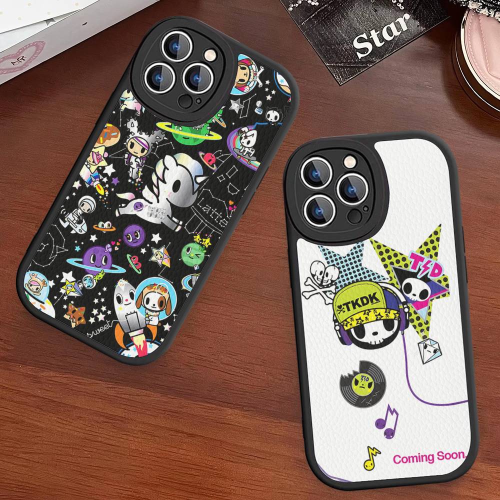 Japan Tokidoki Phone Case For IPhone 16 15 14 13 Pro Max 11 12 Plus Leather Silicone Cover