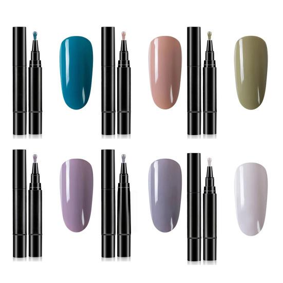 1/6 db Körömlakk Toll 3 az 1-ben Gyorsan Száradó Hosszú Ideig Tartó Magas Fényű DIY Manikűr Körömfestés Természetes Nude Nőknek Lányoknak Körömre Lábkörömre Gél Lakk Toll