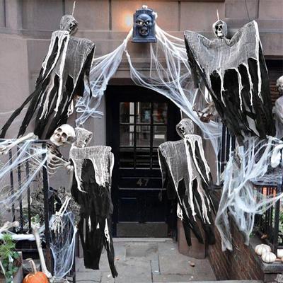 Hängendes Totenkopf-Skelett-Geister-Ornament Halloween-Party Horror-Requisiten Spukhaus Außen Dekoration