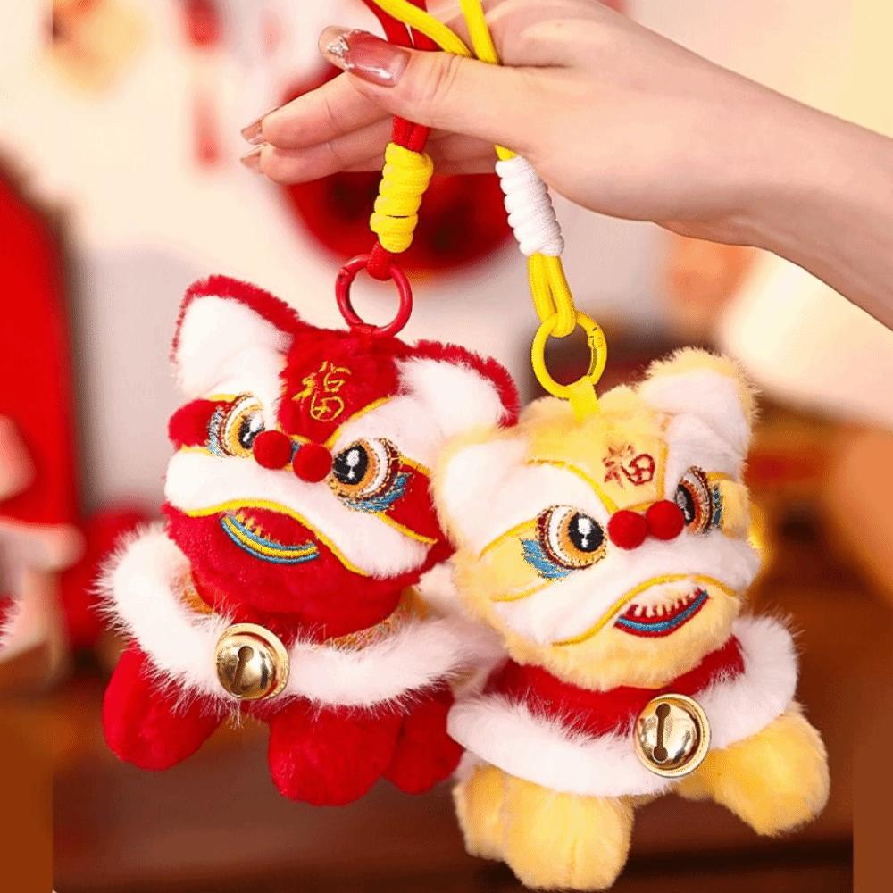 Awakened Lion Lion Dance Pendant Bell Chinese New Year Gift  Bag Hanging Accessories