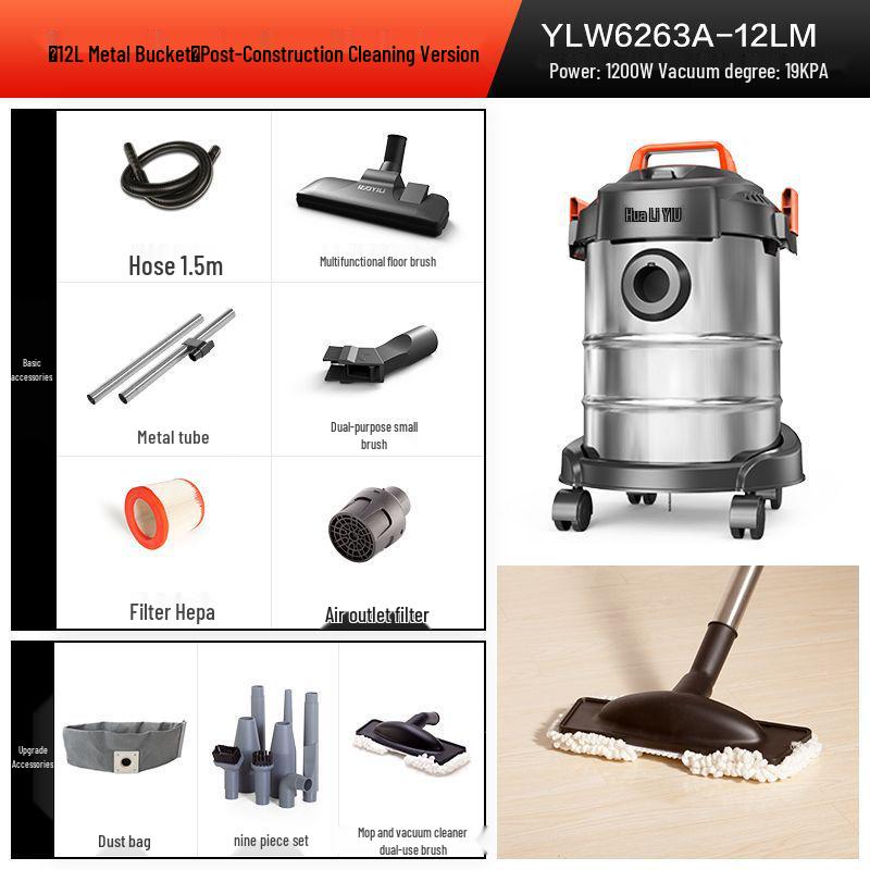 Yili High-Power 3-in-1 Wet/Dry Vacuum Cleaner for Indoor & Car Use