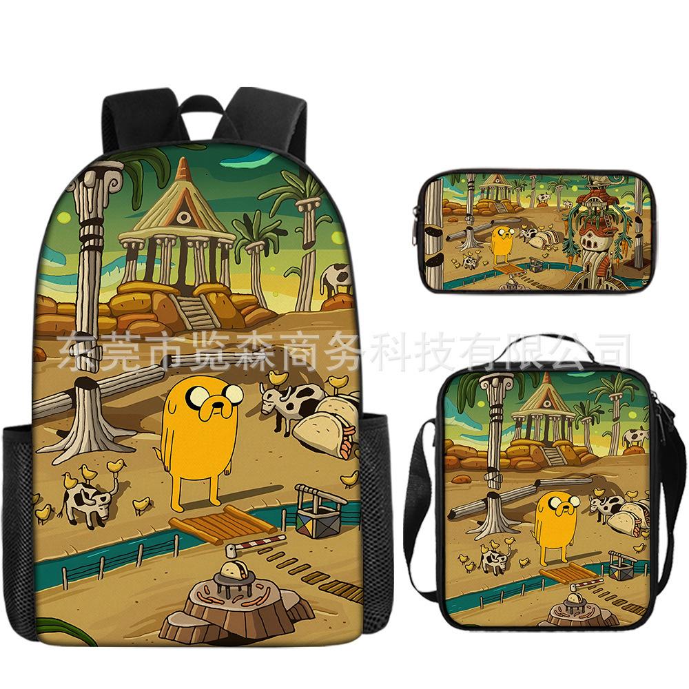 Adventure Time Backpack Set 3-Piece Comic Bookbag Shoulder Bag Pencil Case