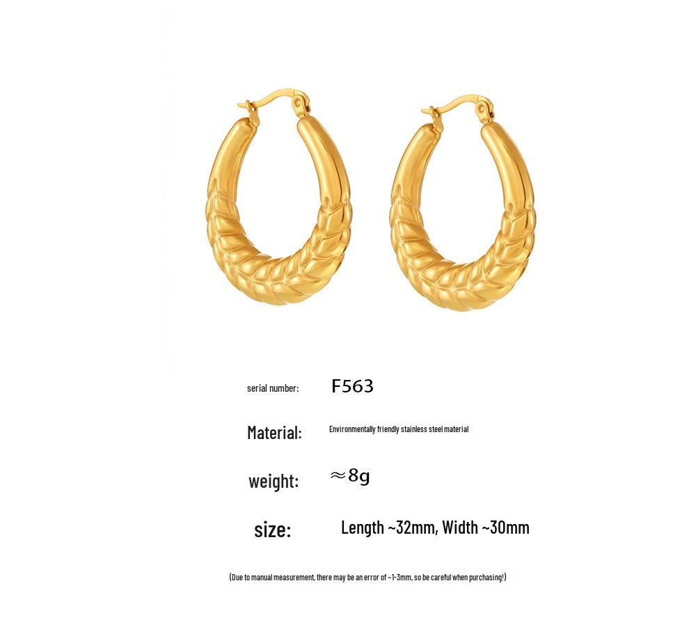 Qiong Yao Gold Plated Stainless Steel Geometric U-Shaped Earrings - Durable and Versatile Fashion Essential