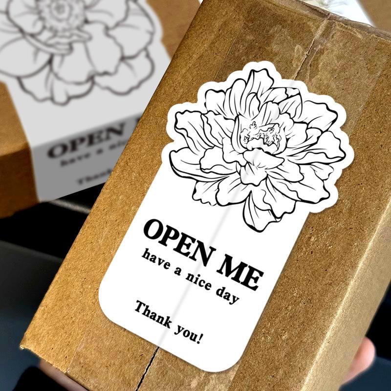 Alien Blumenaufkleber, Flugzeug Kartonverschlussaufkleber, Geschenkboxverpackung, Dekorative Verschlussaufkleber, Klebeetiketten