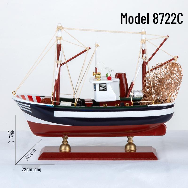 Handmade Wooden Sailboat Model - Smooth Sailing Decorative Craft Boat Birthday Gift