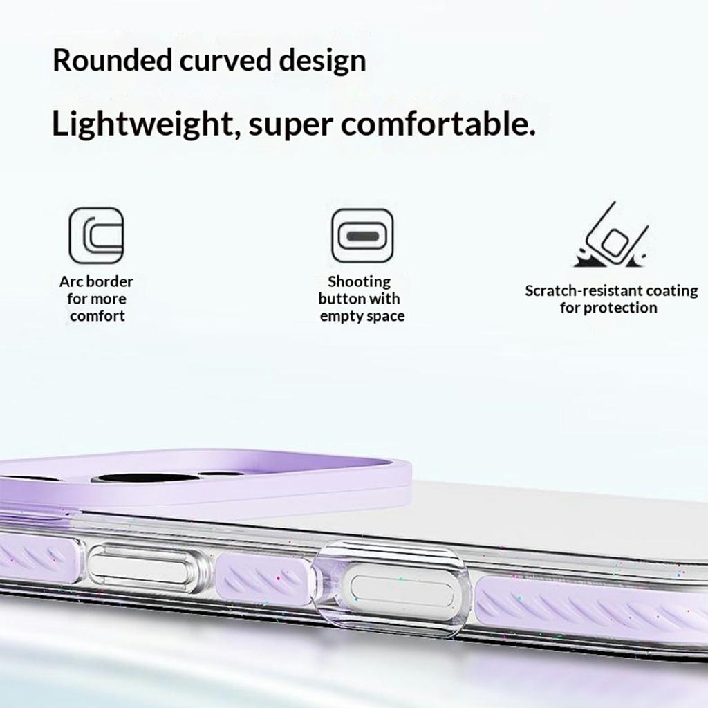 For iPhone 17 Pro Case Anti-Collision TPE + TPU Clear Back Phone Cover Large Camera Cutout