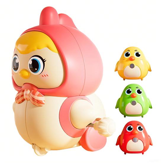 Wind-up Chick Crawling Toy Magnetic Mother Baby Chicken Swing Walking Toy Educational Interactive Spring Clockwork Animal Toy