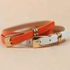 1Pc 12 Candy Colors Women'S Leather Belt Skinny Thin Dress Belt Waist Belt Waistband Dress Coat Waist Seal Jeans Belt