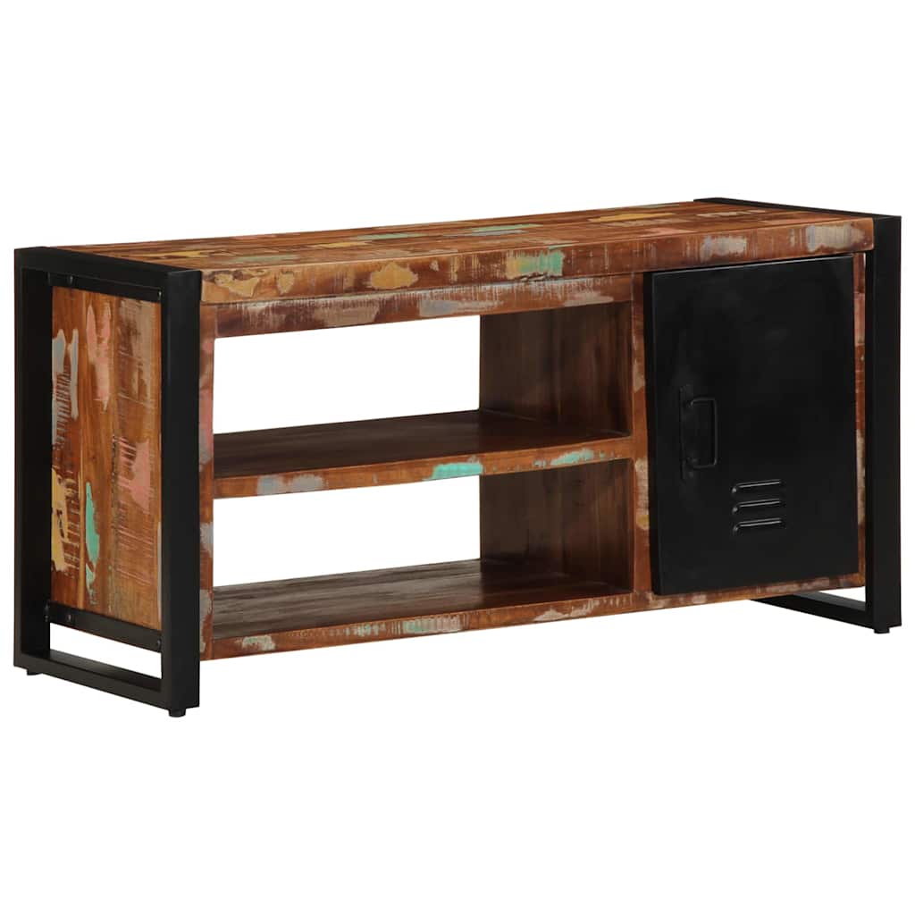 Shoe Bench Multicolour 100 X 40 X 50 Cm Solid Reclaimed Wood