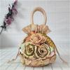 High Quality Top Handle Lace Flower Bag Lace Embroidery Bucket Drawstring Cloth Bag Dacron Women's Handbag