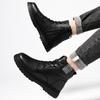 Fashion Genuine Leather Men Winter Shoes High Quality Black Man Motorcycle Boots Luxury Brand Warm Ankle Boot Punk Style Casual Footwear