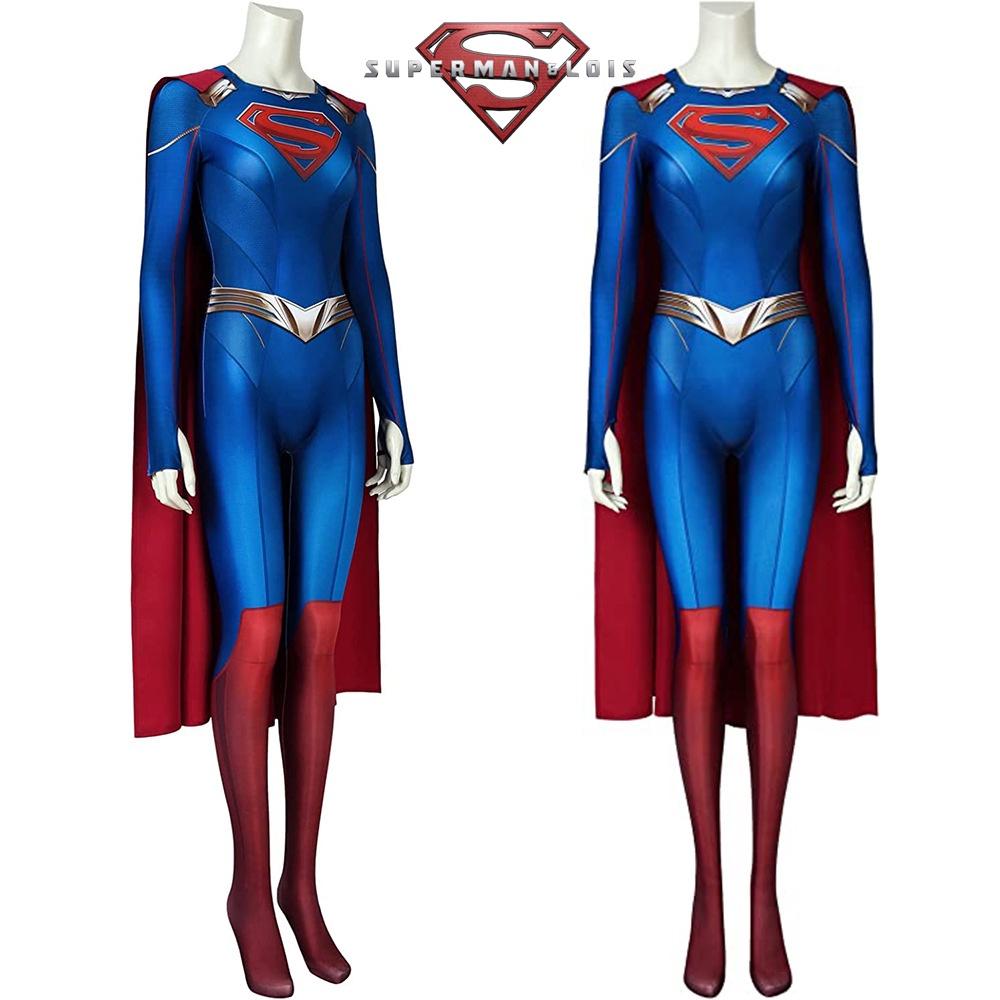 Hochwertiges Superman und Lois Cosplay-Outfit Dehnbarer Spandex-Stoff für Komfort