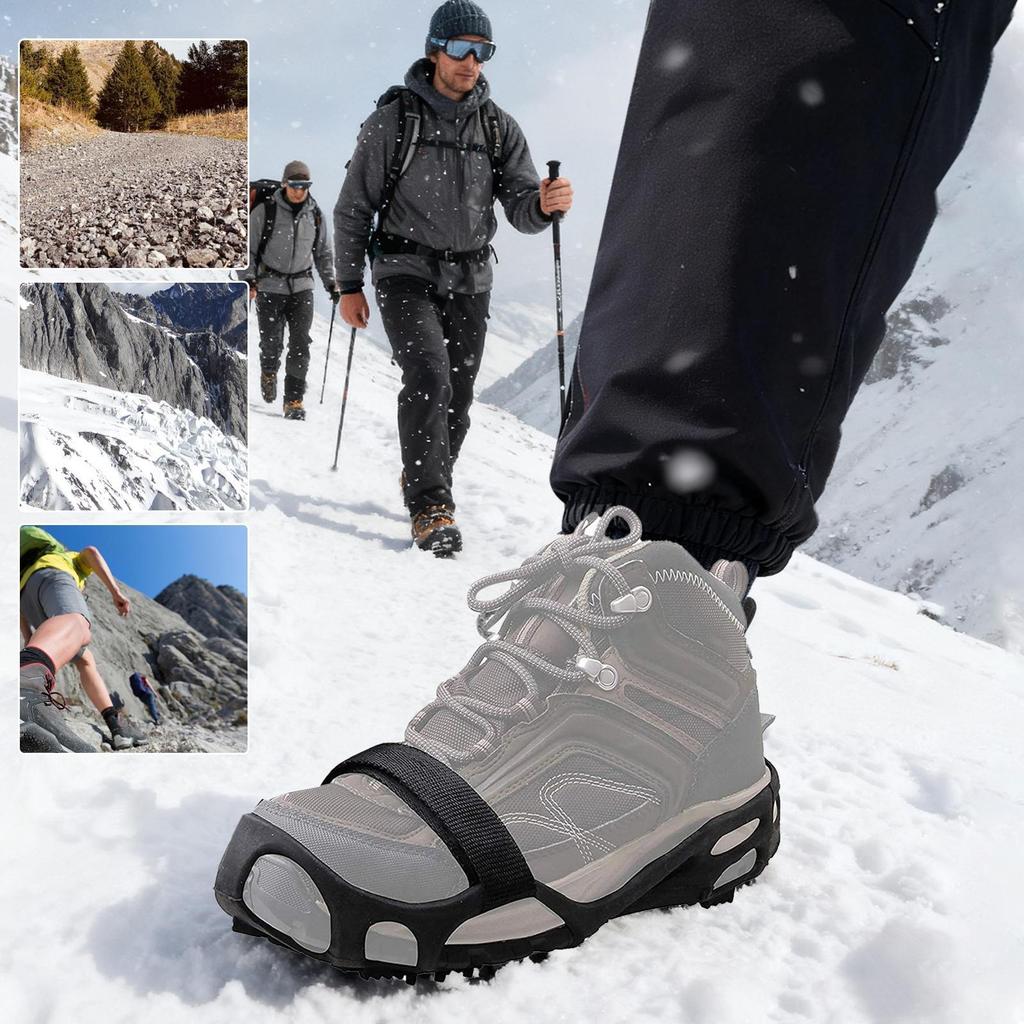Schneeschuhe für Winterschuhe Wintergriff Gehgriff Traktionskrallen 24 Zähne für Outdoor-Enthusiasten Herren Damen Erwachsene Klettern