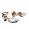 Close Toe Women's Latin Dance Shoes Low Heel 3.5cm Tango Waltz Mambo Rumba Samba Shoes Soft Sole