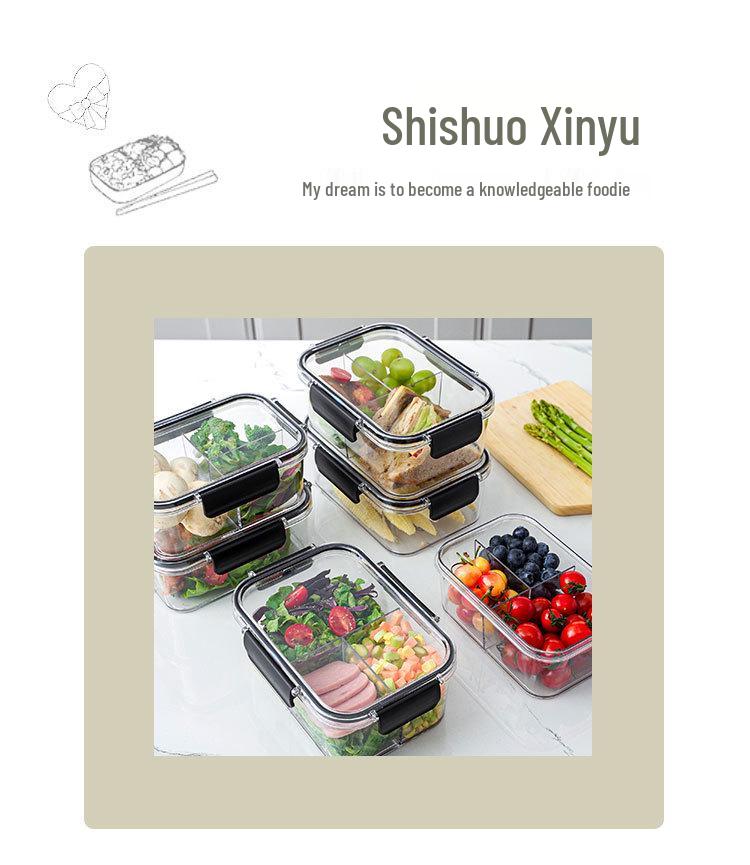 Transparent Food-Grade Refrigerator Storage Box for Fresh Produce and Lunches