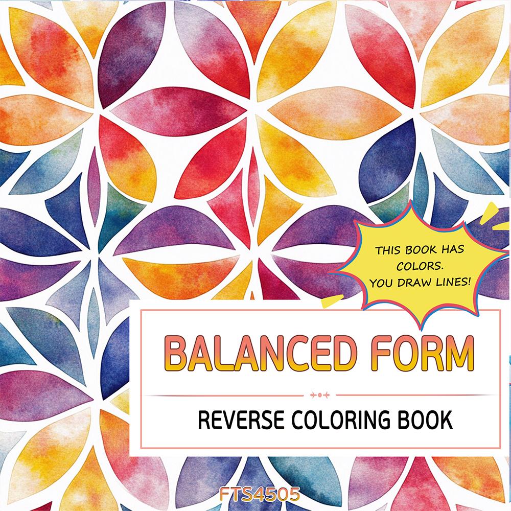 

1 шт., Книга-раскраска наоборот, 30 листов 100 г/м², Расслабляющие и симметричные креативные линии «Все, что тебе нужно, это книга и ручка» Подарок на день рождения