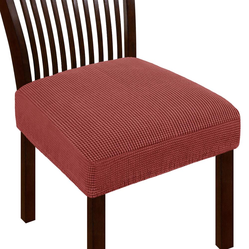 

Jacquard Chair Seat Cover Solid Color Removable Washable Chair Covers Elastic Chair Slipcovers for Home Banquet Dining Room 1PC