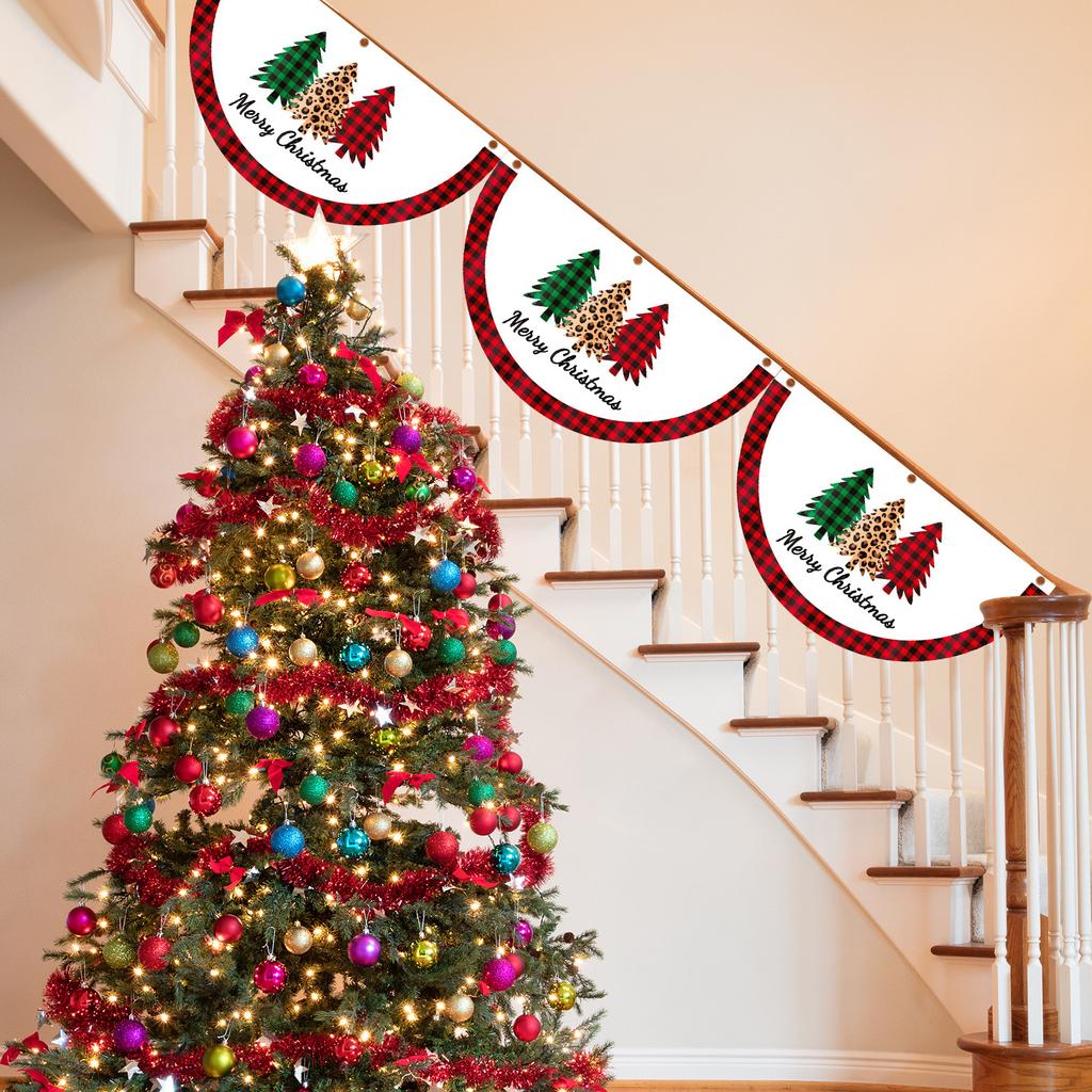 Christmas Outdoor Fan-shaped Flag Banner Christmas Decor for Home 2023 Cristmas Drop Ornament Xmas Navidad Gift New Year 2024