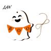 Halloween Tree Ornaments Ghost Wooden Hanging Sign with Hemp Rope, Cute Rustic Decorations Pendants for Home Party Wall Decorative Wood Signs