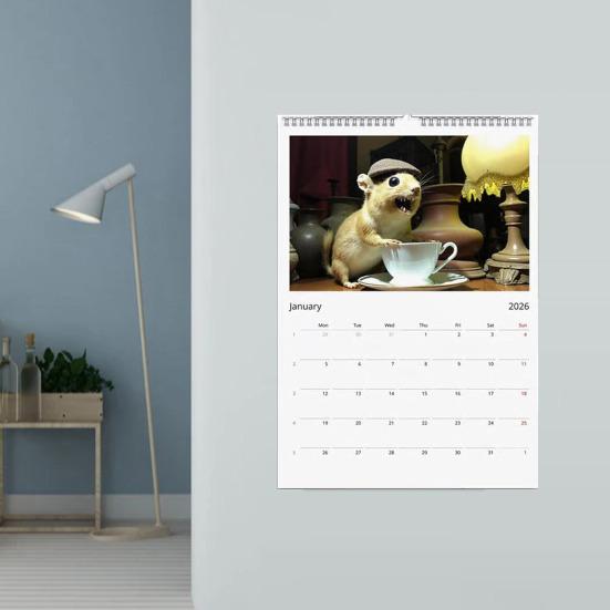 Bad Taxidermy Calendar 2026 Awkward Animal Photo Wall Calendar Unintentionally Funny Office Kitchen Decor Unique Prank